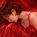 緋色のオーラの女性写真