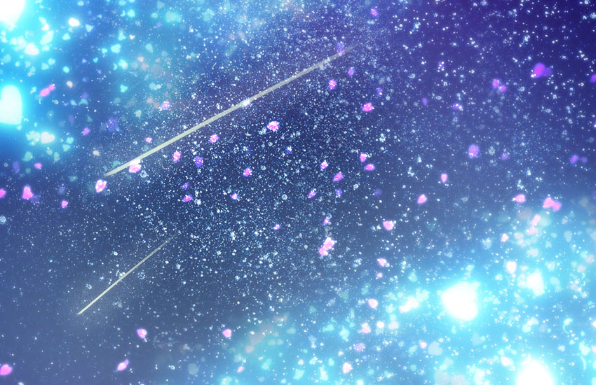 流れ星と花吹雪