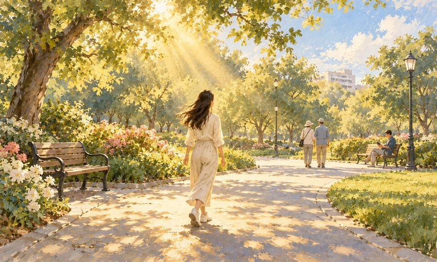 観音様に見守られながら進む人生の道。